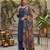 Blue floral printed straight kurta set for women