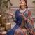 Blue floral printed straight kurta set for women