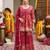 Magenta floral printed peplum kurta set for women