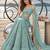 DUSTY GREEN NET THREAD WITH ZARI AND SEQUINCE WORK FESTIVE LEHENGA CHOLI SET FOR WOMEN'S