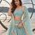 DUSTY GREEN NET THREAD WITH ZARI AND SEQUINCE WORK FESTIVE LEHENGA CHOLI SET FOR WOMEN'S