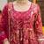 Magenta floral printed peplum kurta set for women