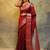 Maroon  silk blend jacuard work festival saree with unstitched blouse piece