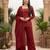 Maroon floral printed straight kurta set for women