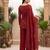 Maroon floral printed straight kurta set for women