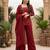 Maroon floral printed straight kurta set for women