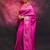 Pink ellow green silk blend jacuard work festival saree with unstitched blouse piece