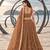 BROWN NET THREAD WITH ZARI AND SEQUINCE WORK FESTIVE LEHENGA CHOLI SET FOR WOMEN'S