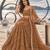 BROWN NET THREAD WITH ZARI AND SEQUINCE WORK FESTIVE LEHENGA CHOLI SET FOR WOMEN'S