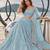 SKY BLUE NET THREAD WITH ZARI AND SEQUINCE WORK FESTIVE LEHENGA CHOLI SET FOR WOMEN'S