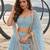 SKY BLUE NET THREAD WITH ZARI AND SEQUINCE WORK FESTIVE LEHENGA CHOLI SET FOR WOMEN'S