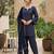 Blue floral printed straight kurta set for women