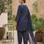 Blue floral printed straight kurta set for women