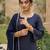 Blue floral printed straight kurta set for women