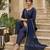 Blue floral printed straight kurta set for women