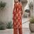 Rust floral printed straight kurta set for women
