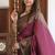 Wine green silk blend jacuard work festival saree with unstitched blouse piece