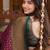 Wine green silk blend jacuard work festival saree with unstitched blouse piece