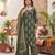 Green floral printed straight kurta set for women