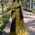 Wine yellow silk blend jacuard work festival saree with unstitched blouse piece