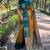 Yellow rama silk blend jacuard work festival saree with unstitched blouse piece
