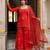 Red floral printed straight kurta set for women