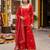 Red floral printed straight kurta set for women