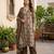 Brown floral printed straight kurta set for women