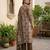 Brown floral printed straight kurta set for women