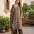 Brown floral printed straight kurta set for women