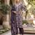 Purple floral printed straight kurta set for women