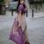 Beige wine silk blend jacuard work festival saree with unstitched blouse piece
