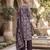 Purple floral printed straight kurta set for women