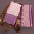 Beige wine silk blend jacuard work festival saree with unstitched blouse piece