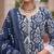Blue floral printed straight kurta set for women