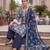 Blue floral printed straight kurta set for women
