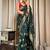 Green red silk blend jacuard work festival saree with unstitched blouse piece