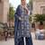 Blue floral printed straight kurta set for women