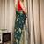 Green red silk blend jacuard work festival saree with unstitched blouse piece
