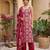 Pink floral printed straight kurta set for women
