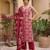 Pink floral printed straight kurta set for women
