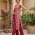 Pink floral printed straight kurta set for women
