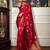Red green silk blend jacuard work festival saree with unstitched blouse piece