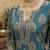 Teal green floral printed straight kurta set for women