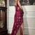 Wine silk blend jacuard work festival saree with unstitched blouse piece