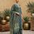 Teal green floral printed straight kurta set for women