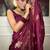 Wine silk blend jacuard work festival saree with unstitched blouse piece