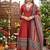 Maroon floral printed anarkali kurta set for women