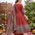 Maroon floral printed anarkali kurta set for women