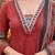 Maroon floral printed anarkali kurta set for women